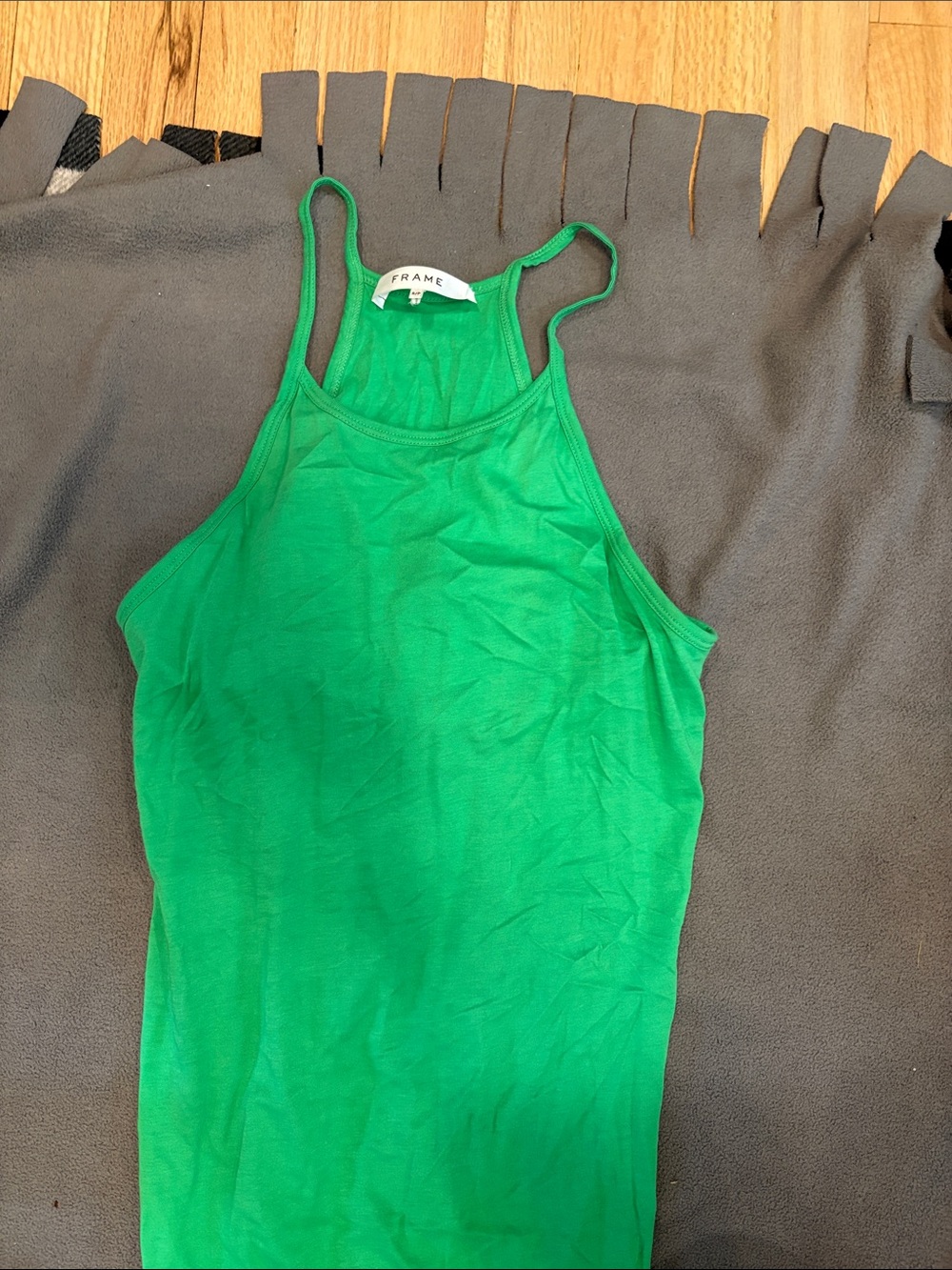 Frame Denim Bright Green Slim Racerback Dress